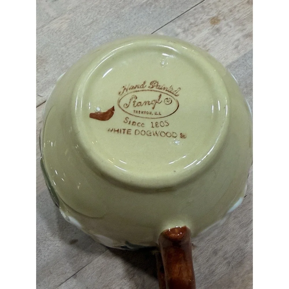 Hardy Painted Rangl Dogwood Hand Painted Ceramic platter w creamer + suga